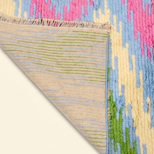 Alfombra de Lana Gruesa Antideslizante, Ecológica, Hecha a Mano, Multicolor, Estilo Pastel Mirage, Moderna, Abstracta, Tipo Ikat, para Sala de Estar u Hotel - Product Image 5