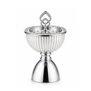 Nouveau brûleur d'encens 2026 avec base à découpes florales et bol en acier inoxydable, pour aromathérapie, utilisable toute l'année - Product Image 2