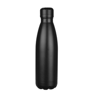 Bouteille d'eau noire en acier inoxydable réutilisable, anti-fuite, pour le bureau, l'école, la salle de sport, les voyages, la maison et l'hydratation quotidienne