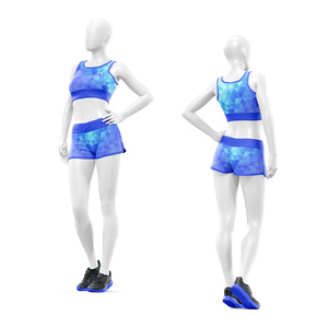 Conjunto Deportivo de 2 Piezas para Mujer, Sublimado, de Poliéster Reciclado, Personalizado, con Sujetador y Pantalones Cortos, Transpirable, Fabricante de Ropa Deportiva - Product Image 1