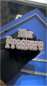 Joyería Hip Hop con Nombre Personalizado, Chapado en Oro Rosa, Plata de Ley 925, Moissanita con Corte Brillante Color D VVS, Certificado GRA, Unisex - Product Image 4