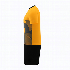 Maillot de football unisexe jaune et noir sublimé à manches courtes, respirant, coupe athlétique, pour toutes les saisons, 100 % polyester - Product Image 2