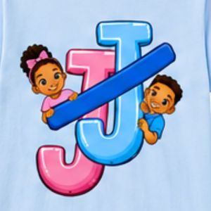 T-shirt bleu à manches courtes et col rond pour jeunes avec motif de lettres entrelacées, idéal pour l'école, le quotidien et le streetwear, vêtement confortable - Product Image 4