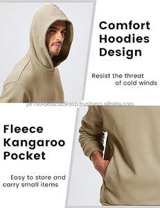 เสื้อฮู้ดดี้ทรงโอเวอร์ไซส์สไตล์วินเทจสีดำแบบยูนิเซ็กซ์ มีกระเป๋า - Product Image 6