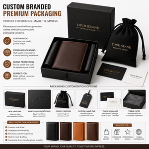 Custom Minimalist Genuine Leather Trifold Wallet Luxury Branding Design Custom Packaging Handmade Men's Wallet Bulk Supply - Product Image 5