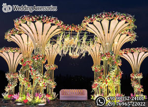 Escenario Temático de Bollywood para Bodas Indias, Magnífico Escenario para Recepción de Bodas Indias, Decoración Elegante para Bodas Maharani en EE. UU. - Product Image 3