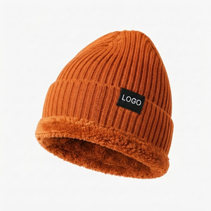 Gorro de Punto Acanalado Cálido de Alta Calidad al por Mayor con Forro de Sherpa para Mujer y Hombre, Uso Casual de Invierno, Logotipo Tejido Personalizado - Product Image 3