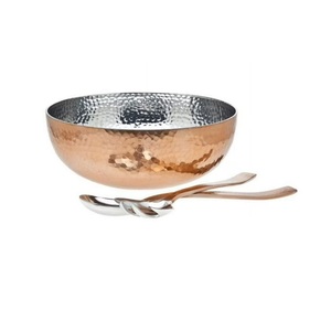 ชามโลหะเคลือบเงาแบบโบราณตั้งโต๊ะกลางโต๊ะรับประทานอาหารทำจากทองแดงขัดเงาเป็นมิตรกับสิ่งแวดล้อมดีไซน์ใหม่สำหรับตกแต่งสลัดผักอาหาร - Product Image 6