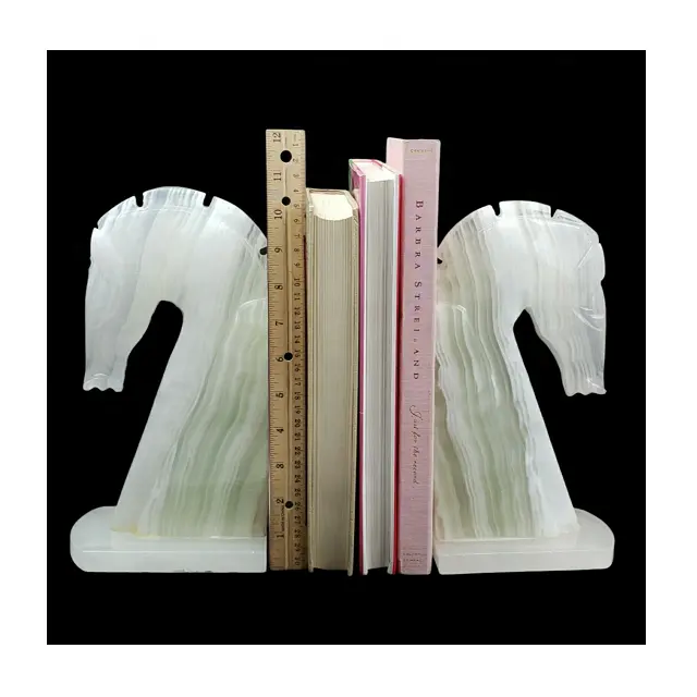 100% genuino cavallo di marmo Design reggilibri per i libri