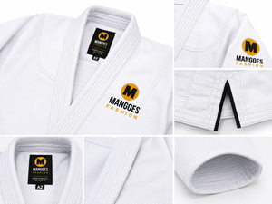 ชุดยูโดสำหรับผู้ใหญ่แบบยูนิเซ็กซ์ BJJ Gi 450 GSM คิโมโนสำหรับการแข่งขัน พิมพ์ลายโลโก้ด้วยเทคนิคซิลค์สกรีน ผลิตจากผ้าฝ้าย/โพลีเอสเตอร์ 100% ทนทาน ระบายอากาศได้ดี - Product Image 4