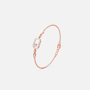 Bracelet de créateur minimaliste avec diamant radiant de 0,27 ct en or jaune, blanc et rose 9 carats - Product Image 1