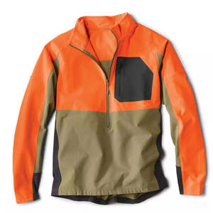 <b>High</b>-<b>Visibility</b> Blaze Orange Men's Hunting <b>Jacket</b> Waterproof 14 Zip Outdoor Performance Pullover <b>Softshell</b> Field Gear Coat - Product Image 1