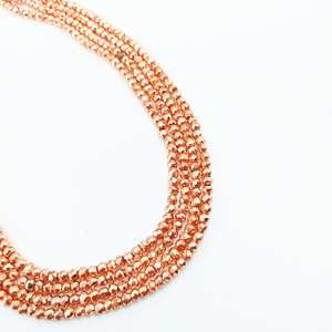 Perles rondes facettées en pyrite or rose, pierres précieuses naturelles, perles en vrac pour la création de bijoux, bracelet et collier DIY - Product Image 6