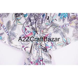 Vestido Kaftán de Algodón Hecho a Mano para Mujer, Largo, Estilo Casual, con Borlas y Volantes, Cintura Natural, con Logotipo, Lavable - Product Image 3