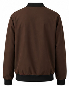 เสื้อแจ็คเก็ตบอมเบอร์สีน้ำตาลสำหรับผู้ชาย ผ้าฝ้าย 100% ปักลาย  รักษ์โลก สวมใส่สบาย มีฮู้ด เหมาะสำหรับฤดูหนาว - Product Image 2