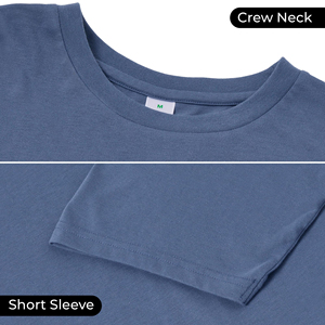 Camiseta de algodón para hombre, colores lisos, ajuste cómodo para uso diario, camiseta informal, 100% algodón orgánico peinado - Product Image 4