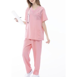 Nuevo Conjunto de Uniforme Médico para Mujer, Color Rosa, Cuello en V, Blusa y Pantalones, Tela de Algodón y Poliéster, Rayón Ecológico, OEM - Product Image 6