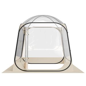 Tenda a Bolla Trasparente 72x72 Impermeabile per 2-4 Persone, Pop-up con Tappetino, per Giardino Esterno, Iglu Monostrato - Product Image 1