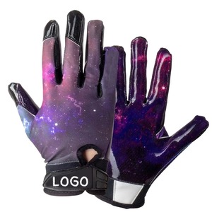 Gants de football américain personnalisés de haute qualité avec logo, poignées antidérapantes, sangle de poignet réglable, fermeture auto-agrippante, pour tous les sports - Product Image 5