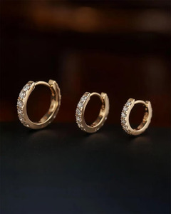 Pendientes de Aro de Oro de 14K con Diamantes, Pequeños, Minimalistas, para Uso Diario, Regalo para Mujer, Joyería Fina, Diseño Chic - Product Image 6