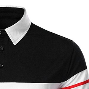 Polo à manches courtes en tricot pour homme, style décontracté, design uni, rouge, blanc, noir, rayé, polos pour homme - Product Image 4