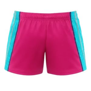 Shorts de netball unisexe rose turquoise sublimés en polyester, vêtements de sport légers pour équipes, avec empiècements latéraux, pour l'entraînement - Product Image 2