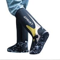 Couvre-chaussures de pluie imperméables hommes femmes protecteurs de bottes en PVC couvre-chaussures hauts antidérapants durables réutilisables pour une utilisation en extérieur