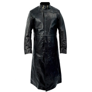 2026 New Custom Men's Leather <b>Long</b> <b>Coat</b> High Quality Winter Zipper Closure Windproof Mandarin Collar Breathable <b>Lightweight</b> - Product Image 1