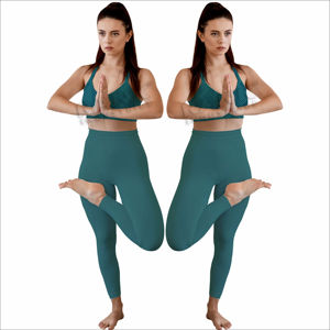 Conjuntos de yoga para mujer, ropa deportiva para correr, fitness y entrenamientos en casa, leggings de yoga de alta elasticidad y conjuntos de top corto a juego. - Product Image 3