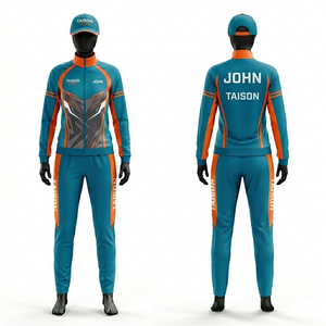 Survêtement de tennis pour femme en polyester respirant de qualité supérieure, design à panneaux orange et turquoise, logo personnalisé par sublimation. - Product Image 1