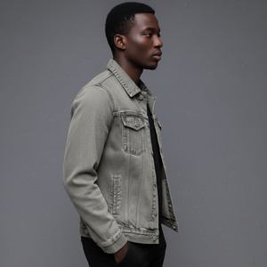 High Quality <b>Custom</b> Made 100% Cotton 14 OZ <b>Denim</b> Fabric Vintage wash <b>Custom</b> Embroidery Logo fashionable <b>Denim</b> <b>Jacket</b> for Men's - Product Image 2