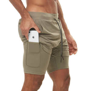 Shorts de sport décontractés pour hommes Janya, respirants, à séchage rapide, avec taille élastique et cordon de serrage, couleur unie, pour la gym et le fitness - Product Image 4