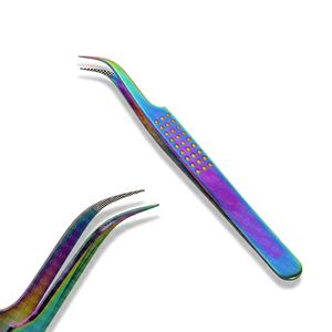 Pinces à cils durables en acier inoxydable avec poignée antidérapante, placement précis des cils, outil professionnel pour les cils - Product Image 2