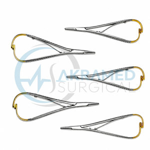 Juego de 5 Portaagujas TC Mathieu de 18 cm, Carburo de Tungsteno, Instrumentos Quirúrgicos Dentales, Certificación CE, Reutilizables - Product Image 3