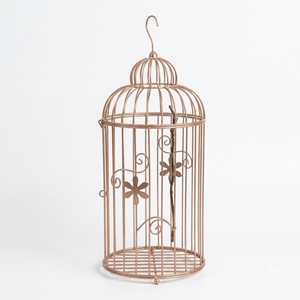Portavelas Decorativo de Hierro Forjado Estilo Vintage, Centro de Mesa con Forma de Jaula para Pájaros, para Velas Aromáticas y Decoración Floral para Bodas y Hogar - Product Image 1