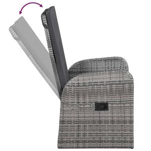 Set da pranzo da giardino in rattan grigio e nero per 6 persone, resistente alle intemperie, mobili da esterno in stile contemporaneo - Product Image 5
