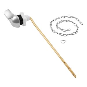 Kit Universale di Sostituzione Maniglia WC a Montaggio Frontale con Leva Catena in Acciaio Inossidabile per Cassetta WC - Product Image 1