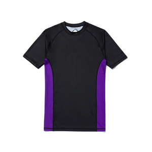 Rashguard personnalisé à manches courtes pour homme avec grip en silicone à la taille anti-roulement et coutures plates pour l'entraînement BJJ No-Gi - Product Image 6