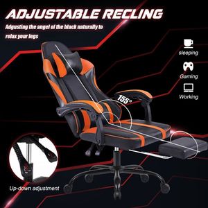 Ergonomic PU Leather Gaming Chair with Adjustable Height Wheels for Office Desk or Video Game Play - Product Image 2