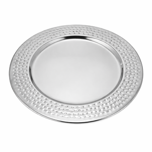 Bandeja de servicio para restaurante de acero inoxidable para uso en el hogar, hotel, forma hexagonal en relieve para placa de cargador, esmalte de Color ecológico - Product Image 1