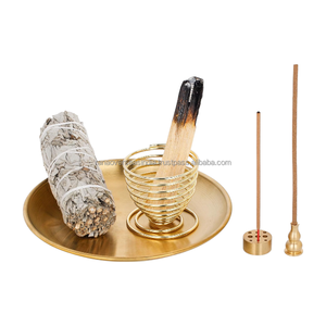 Venta caliente latón Palo Santo soporte de incienso de Metal para varillas de incienso bobina y conos meditación Yoga habitación decoración del hogar - Product Image 4