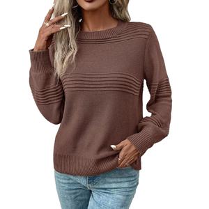 Nuevo Cárdigan de Punto Personalizado para Mujer, Cuello Alto, Acrílico Sólido, Transpirable, Antiarrugas, con Frente Largo - Product Image 1