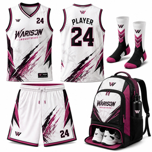 Wholesale Unisex Basketball Uniform Set 100% Polyester Basketball Jersey With Short Socks And Bag Pack Set - Product Image 6