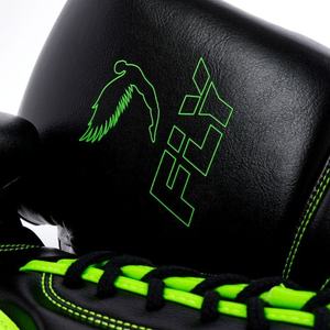 Gants de boxe professionnels en cuir de vache véritable noir et vert, rembourrage confortable, gants de combat personnalisés - Product Image 5