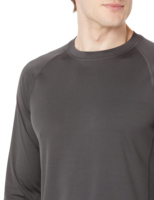Haut de sport pour homme à manches longues, gris clair, séchage rapide, en spandex et polyester, coupe sans couture, haute qualité, protection UPF50