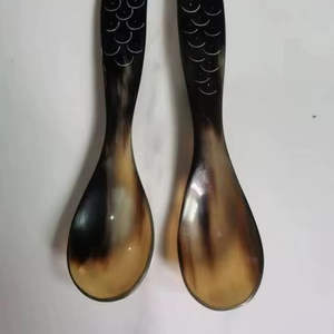 Cuchara de Cuerno de Búfalo Natural Hecha a Mano de Calidad de Exportación, Mango Largo, Ecológica, No Tóxica, Utensilio de Cocina y Comedor, Pulido Suave - Product Image 2