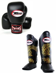 Protector de espinillas y guantes de boxeo Twins Leather Muay Thai FBGVL4 - 61 Verde Nuevo Modelo Twins Set de entrenamiento y sparring para kickboxing - Product Image 5