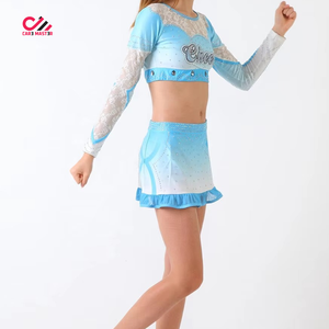 Conjuntos de Uniformes de Porristas Ecológicos de Secado Rápido para Mujer, Ligeros, de Color Sólido, 100% Poliéster, Colores Personalizables - Product Image 6