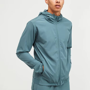 Custom Digital Printing <b>Men's</b> <b>Summer</b> Sporty Hooded Windbreaker Tracksuit Lightweight Breathable Quick Dry <b>Jacket</b> Pants Set OEM - Product Image 5
