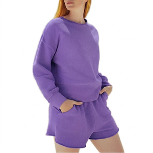 Sweat-shirt court personnalisé en coton 100% pour l'hiver, coupe ample, respirant, écologique, longueur genou, pour femme - Product Image 1